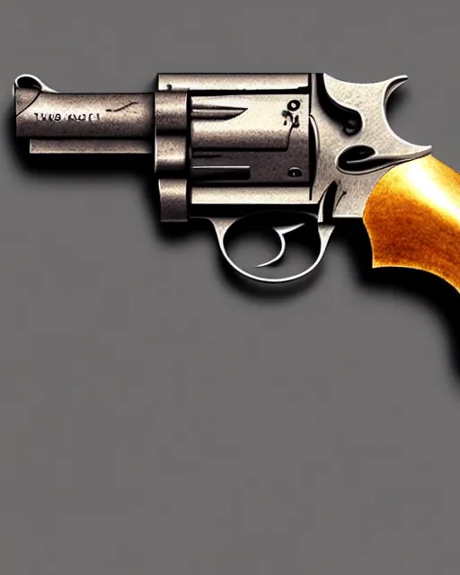 Prompt: realistic detailed revolver, matte painting