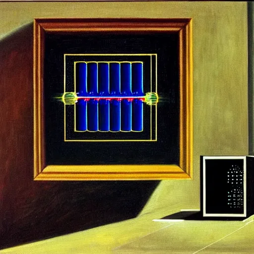 Prompt: a painting of a quantum computer by Artemisia Gentileschi