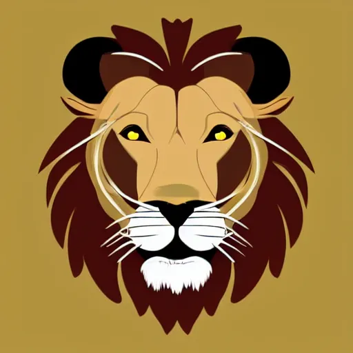Image similar to full body portrait Lion with a sympathetic and expressive face, round and well-drawn eyes, mouth is simple and pleasant, ears are listening, body is strong and upright, paws firm to the ground, tail slightly wavy, Anthropomorphic, highly detailed, colorful, illustration, smooth and clean vector curves, no jagged lines, vector art, smooth