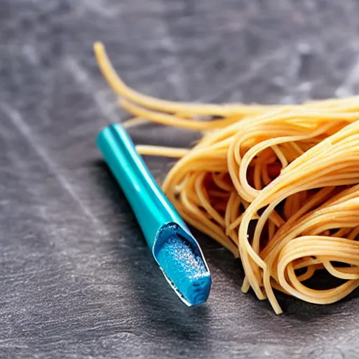 Image similar to spaghetti flavored toothpaste, close up photo