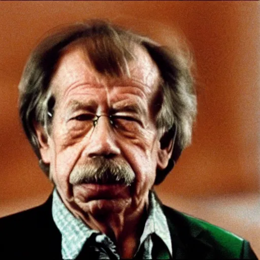 Prompt: portrait of vaclav havel in a still frame of a miyazaki movie