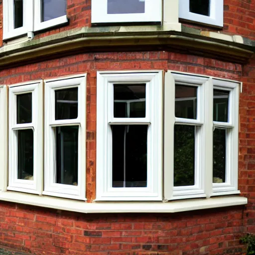 Prompt: hexagonal timber sash window in england
