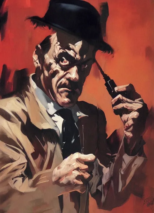 Image similar to j jonah jameson, painting by phil hale, fransico goya,'action lines '!!!, graphic style, visible brushstrokes, motion blur, blurry