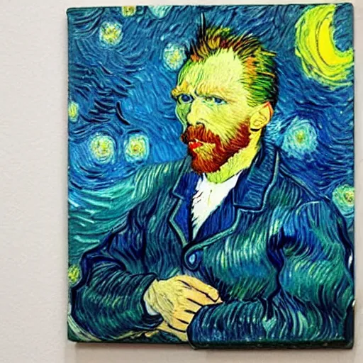 Image similar to christmas with van gogh, realistic