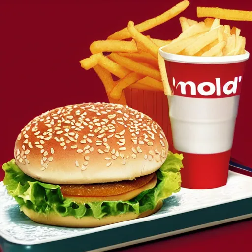 Image similar to a promotional image of a ice burger from Mcdonald's