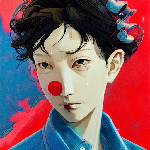 Image similar to prompt : soviet doomer portrait soft light painted by james jean and katsuhiro otomo and erik jones, inspired by akira anime, smooth face feature, intricate oil painting, high detail illustration, sharp high detail, manga and anime 1 9 9 9