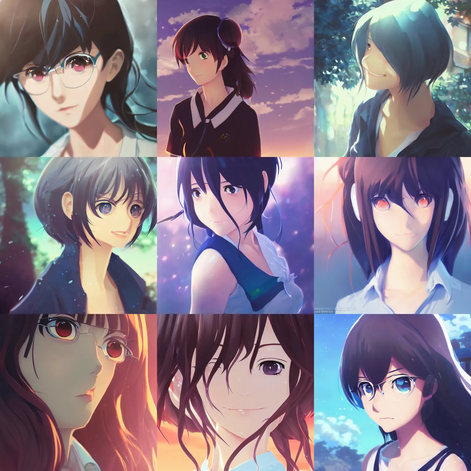 Image similar to close-up Makoto Shinkai portrait of cute anime girl, anime key visual, official media, Rossdraws, Lois van Baarle