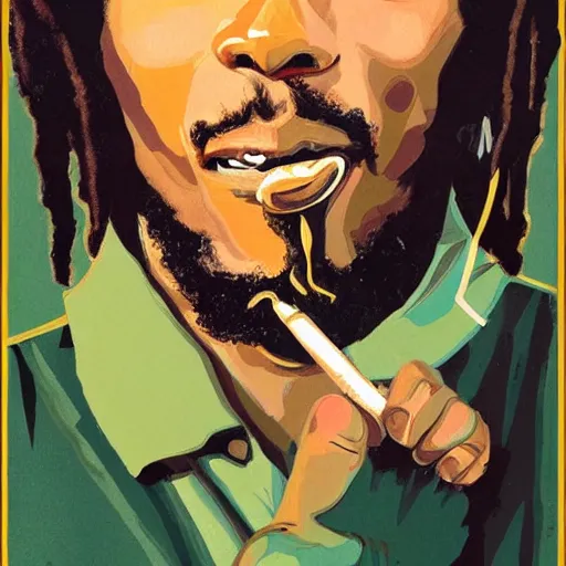 bob marley smoking a spliff wallpaper