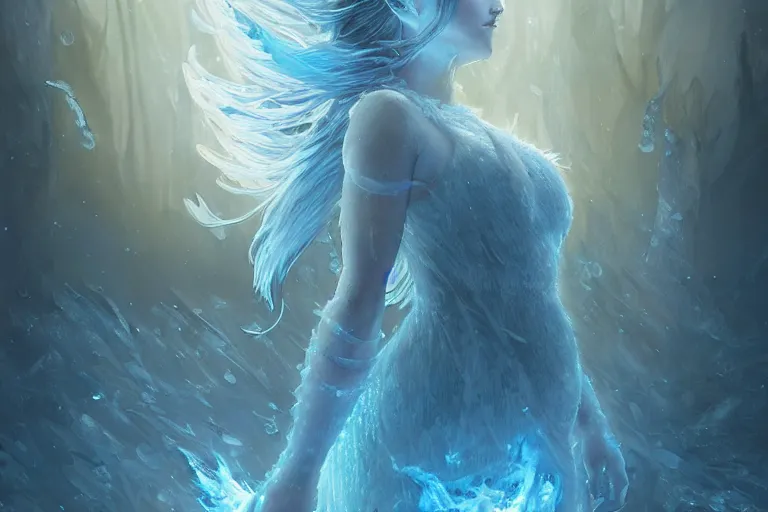 Prompt: beautiful female ice goddess fighting a beautiful fire goddess, digital painting, intricate, elegant, beautiful volumetric lighting, icicle, fire art by Leesha Hannigan, Ross Tran, Thierry Doizon, Kai Carpenter, Ignacio Fernández Ríos