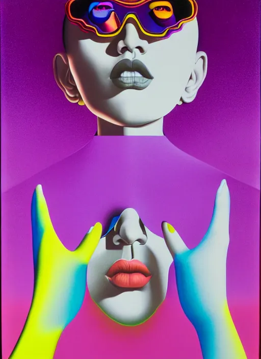 Image similar to balenciaga shades ad by shusei nagaoka, kaws, david rudnick, airbrush on canvas, pastell colours, cell shaded, 8 k