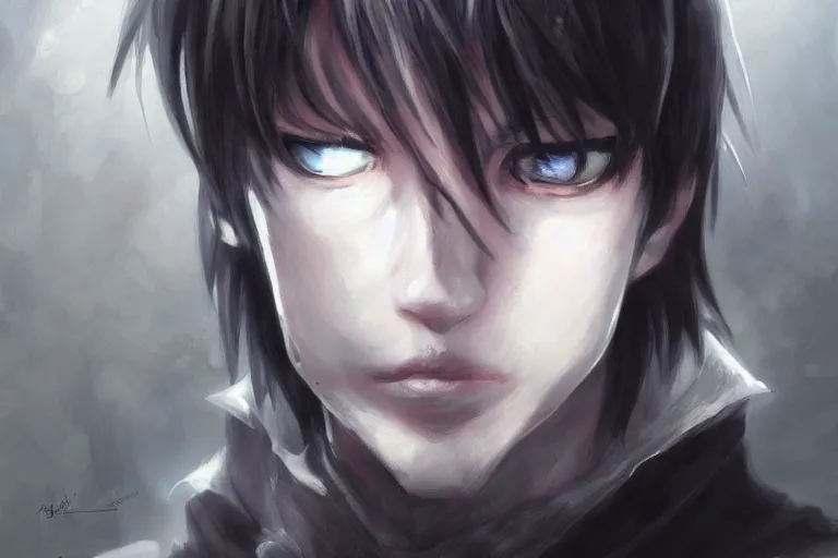 Image similar to l · lawliet, hunchback, death note ， d & d, fantasy, portrait, highly detailed, headshot, digital painting, trending on artstation, concept art, sharp focus, illustration, art by artgerm and greg rutkowski and magali villeneuve and wlop