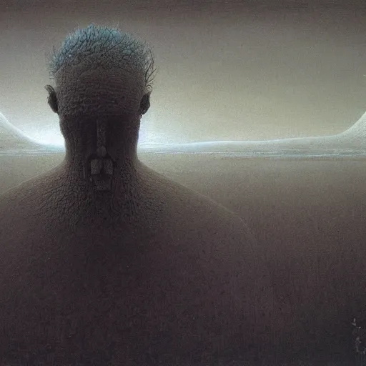 Image similar to ice lord, beksinski