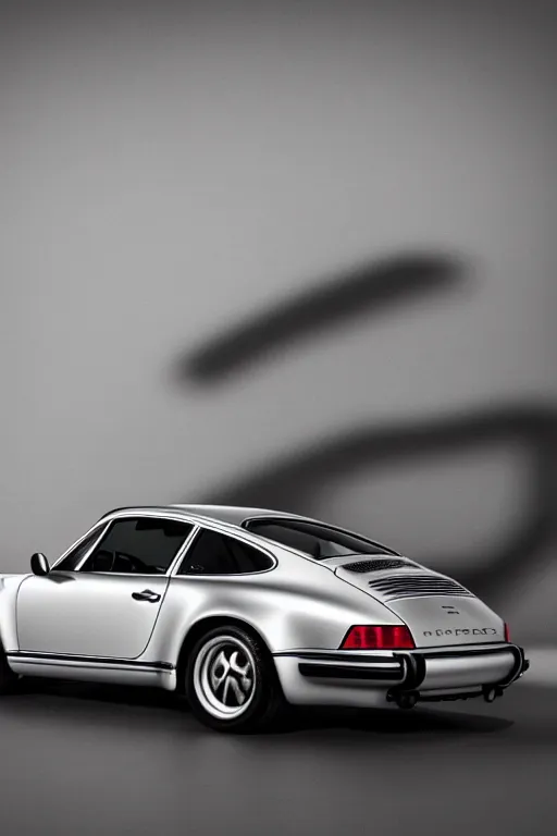 Image similar to Photo of a silver Porsche 911 Carrera 3.2, daylight, dramatic lighting, award winning, highly detailed, 1980s Versace ad, Fashion photography, trending on artstation.