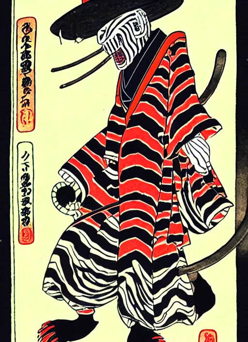 Prompt: freddy krueger as a yokai illustrated by kawanabe kyosai and toriyama sekien