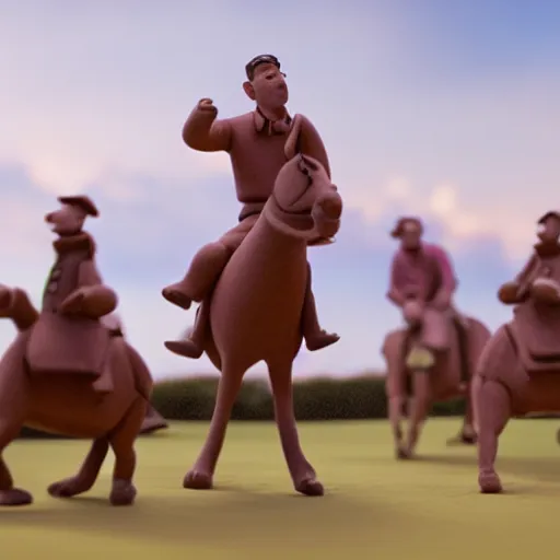 Prompt: a cinematic photograph still of polo g made out of clay, in claymation