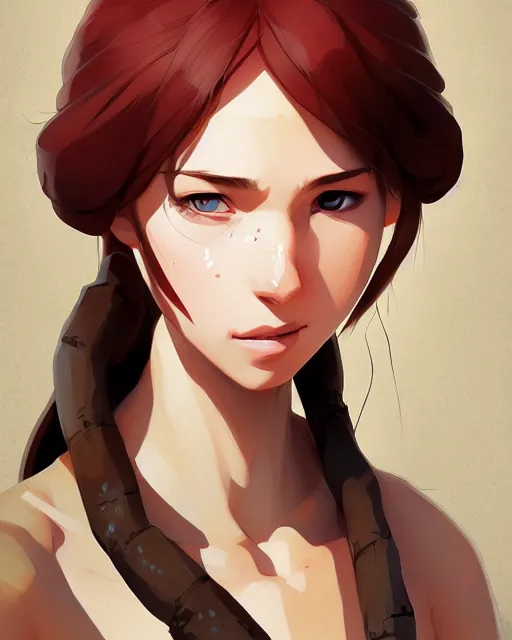 Prompt: portrait of a female peasant, crying, simple clothes, fantasy, face like gal gadot, red hair shinkai makoto studio ghibli studio key hideaki anno sakimichan stanley artgerm lau rossdraws james jean marc simonetti elegant highly detailed digital painting artstation pixiv