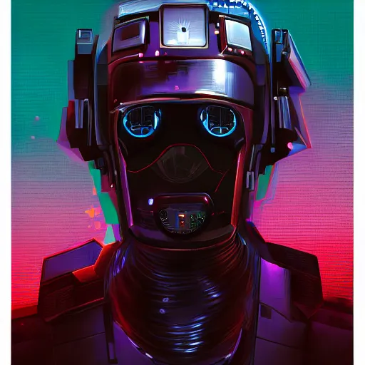 Prompt: cyberpunk paul verhoeven as the leader of a futuristic communist nation, cybernetics, sharp lines, digital, artstation, colored in