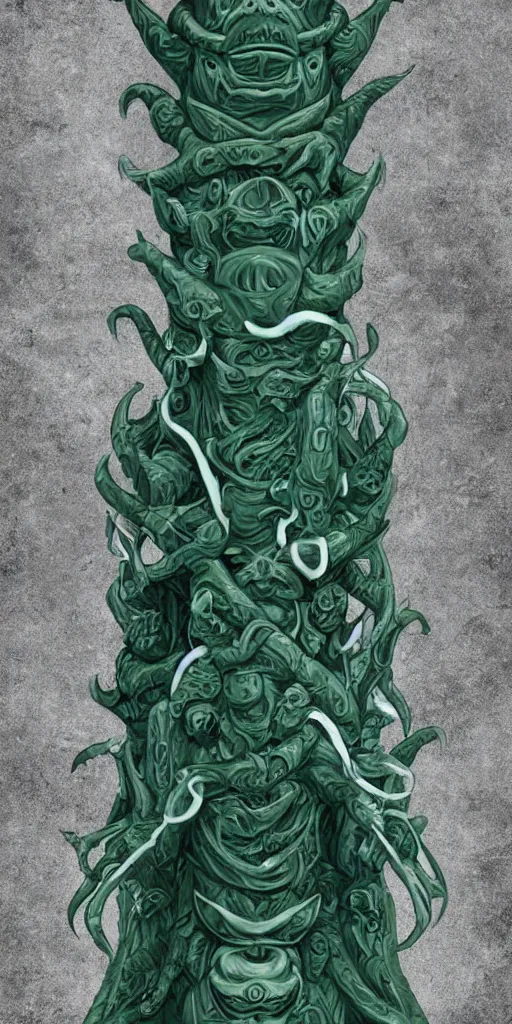 Prompt: cthulhu totem pole, hd image