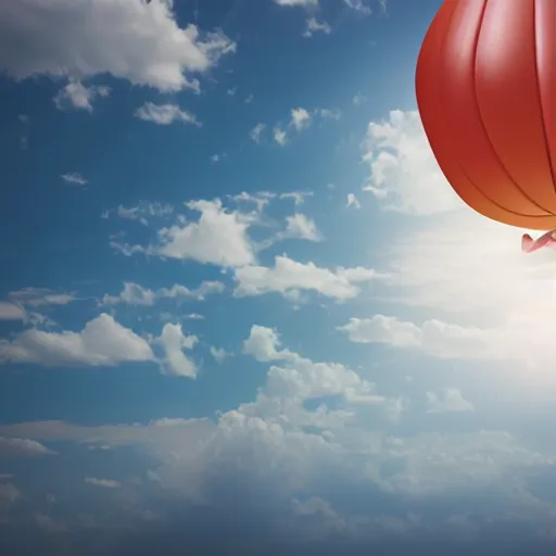 Prompt: inflated woman floating among the clouds, photorealistic