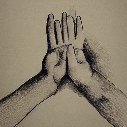 Prompt: a schizophrenic drawing depicting the hand of god, artistic abstarct