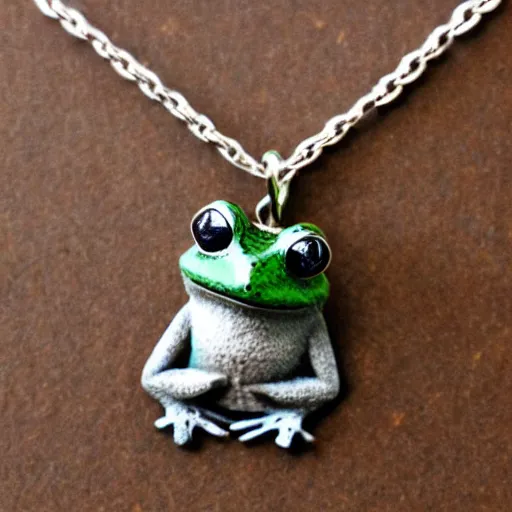 Image similar to a frog wearing a necklace