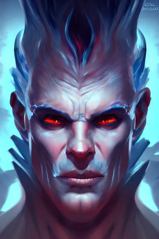 Image similar to the god hades, hellish setting, portrait, sharp focus, digital art, cgsociety, concept art, post processed, dynamic lighting, by emylie boivin, rossdraws and jazza