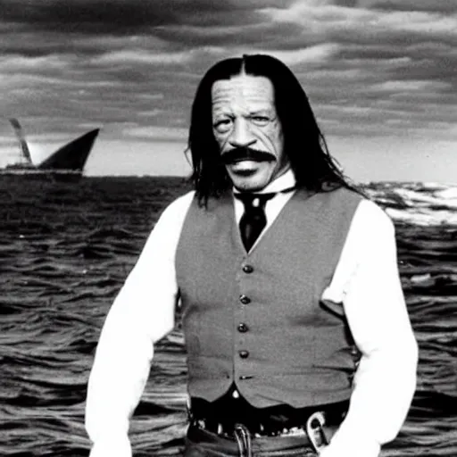 Prompt: Danny Trejo as Jack in Titanic