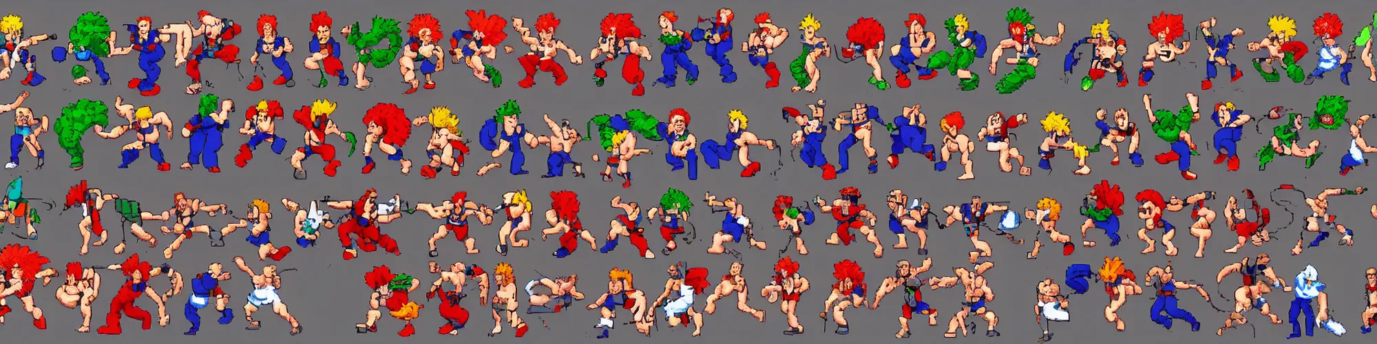 All Street Fighters sprites, fighting games