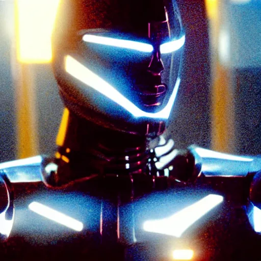 Image similar to movie still of cyborg with sun head, cinematic composition, cinematic light, criterion collection, by edgar wright