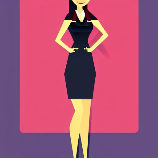 Prompt: 2 d character design, female business executive, vector art, digital art, portrait, 4 k, 8 k, sharp focus, smooth, illustration, concept art