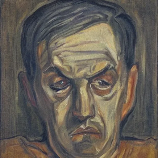 Image similar to sad prisoner holding ipad, prison cell, frustrated expression, dark mood, hopelessness, gloomy, in the style of edward munch