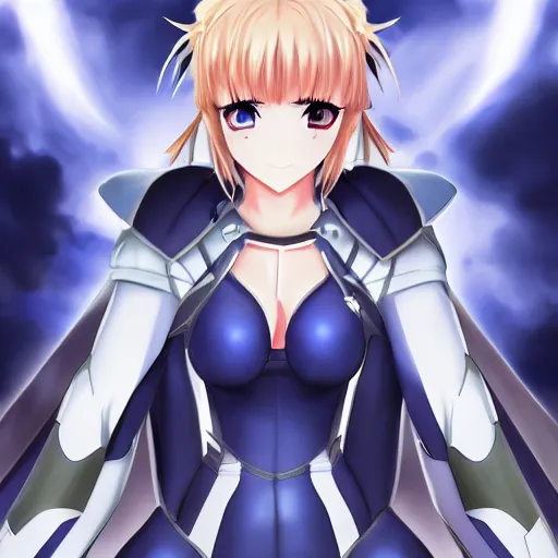 Image similar to beautiful image of saber from fate / stay night in a thight plugsuit, high quality, highly detailed, 4 k, drawn by wwpgi, trending on artstation