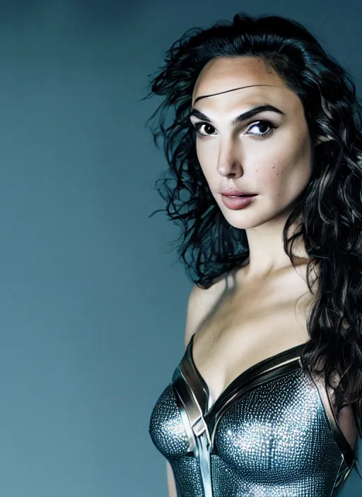 Image similar to portrait of gal gadot turned into a genie, by francis giancobetti, natural light, detailed face, canon eos c 3 0 0, ƒ 1. 8, 3 5 mm, 8 k, medium - format print, full body shot