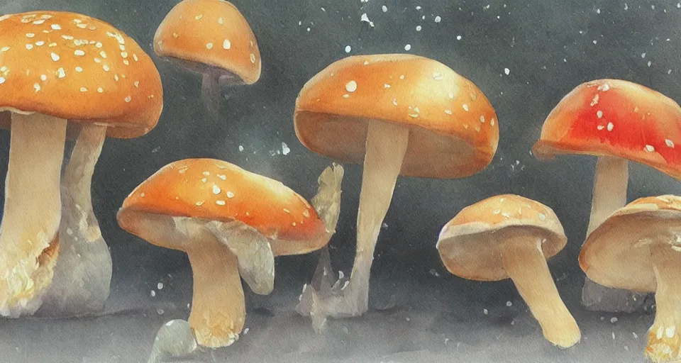 Image similar to a beautiful painting of mushrooms by Tokio Aoyama, Mario Martinez, David Normal