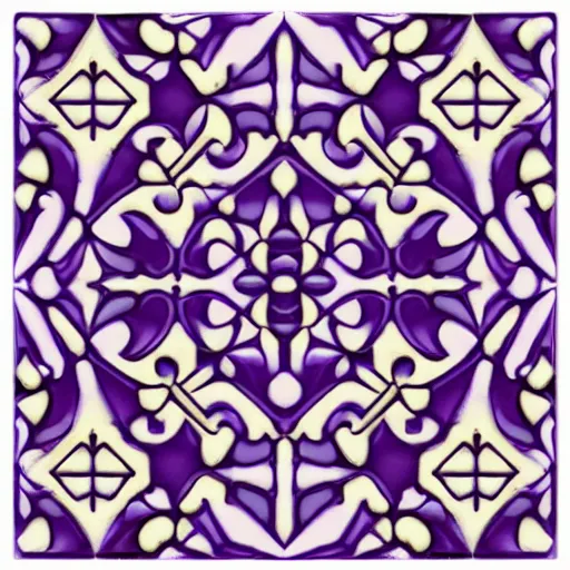 Prompt: an ornate cubic purple bauhaus tileable design