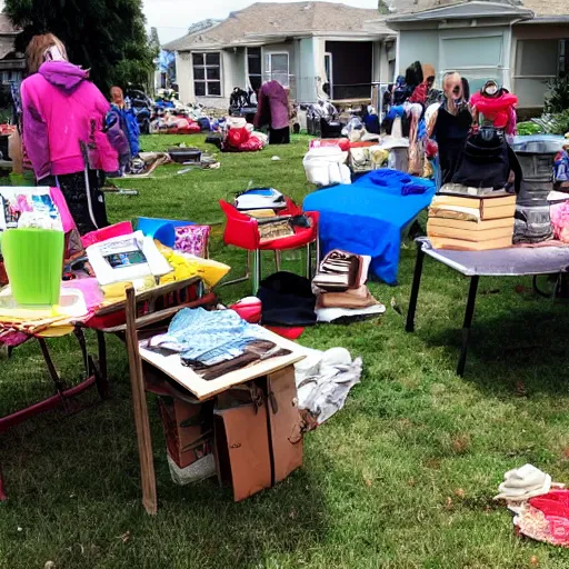 Image similar to a very busy yard sale
