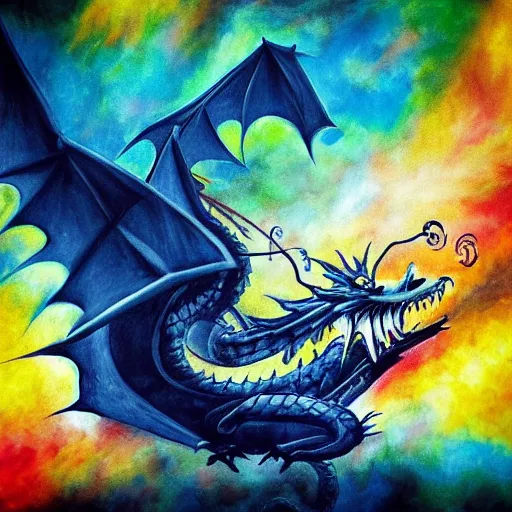 Prompt: “fire breathing dragon, abstract art”