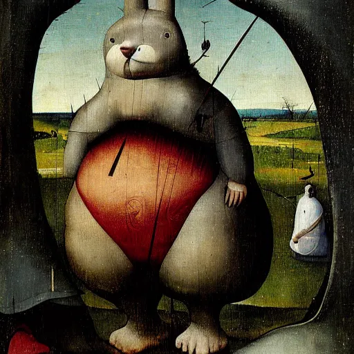 Prompt: Big Chungus Painted by Hieronymus Bosch