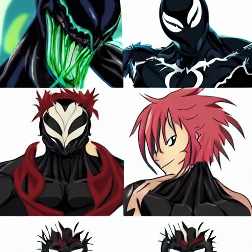 Prompt: venom in the style of anime