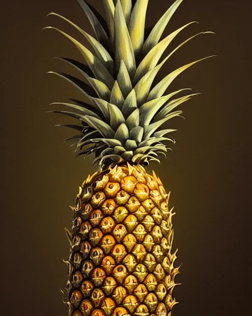 Prompt: a humanoid pineapple holding a large glass of port, nightclub, elegant, real life skin, intricate, high detailed, artstation, concept art, smooth, sharp focus, art by artgerm and greg rutkowski