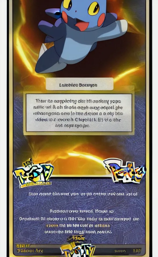 Prompt: the front of a modern trading card, high details, high resolution, pokemon style