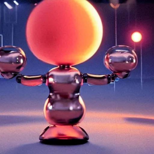 Image similar to promotional movie still nanorobots ( ( cat ) ) 1 million into the future ( 1 0 0 2 0 2 2 ad ). the nanorobots are cute but deadly. they like disco music and dancing in spacesuits. cinematic lighting, dramatic lighting. dramatic lighting. fantasia ( 1 9 4 0 ), pixar, kubrick, ue 5, 3 d