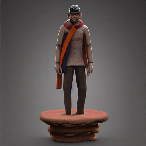 Prompt: wooden figurine of rishi sunak, blender, unreal engine, concept art, octane render, highly detailed, smooth, sharp focus