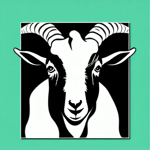 Prompt: goat, portrait, pop art