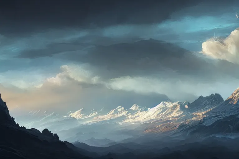 Image similar to the sky is an ocean over the mountains by jessica rossier