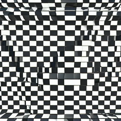 Image similar to early 3d computer graphics experiment of a roman column on a shiny checkerboard, 1980