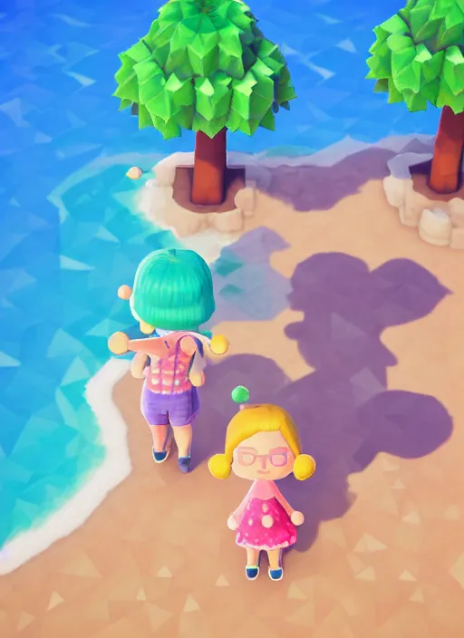 Prompt: sparkling pastel cute voxel art of a beach in animal crossing, behance, artstation, cute, Japanese, 3d render, unity, beautiful lighting, extremely beautiful, very beautiful award winning art Huang Guangjian and Gil Elvgren and Sachin Teng , Greg Manchess