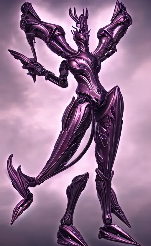 Image similar to extremely detailed goddess shot, front shot, low shot, of a beautiful saryn warframe, that's a giant beautiful stunning anthropomorphic robot female dragon with metal cat ears, standing elegantly on a mountain, detailed sharp robot dragon claws, robot dragon feet, streamlined pink armor, thick smooth warframe thighs, long elegant tail, detailed warframe fanart, destiny fanart, high quality digital art, giantess art, furry art, 3D realistic, warframe art, Destiny art, furaffinity, DeviantArt, artstation, 8k HD, octane render