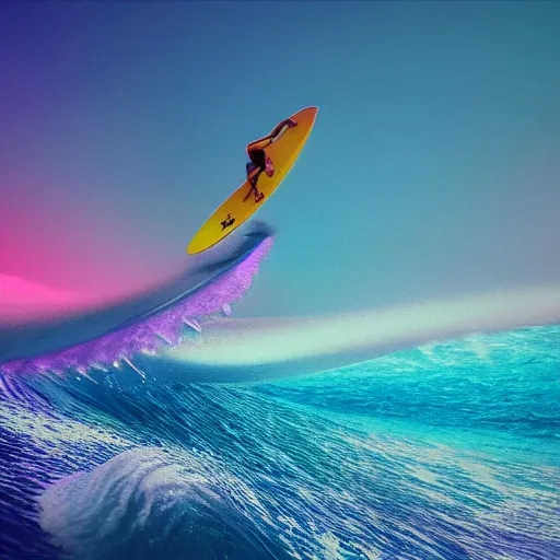 Image similar to psychedelic surfing, octane render