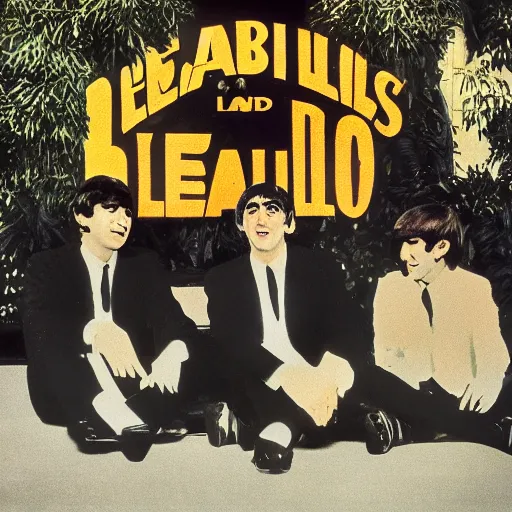 Image similar to 4K uhd photo of a lost Beatles album cover